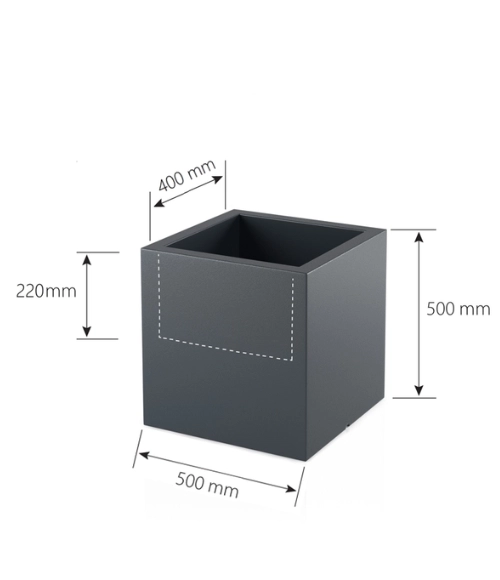 Kwadratowa donica na taras Monumo Pixel Pot 50 cm